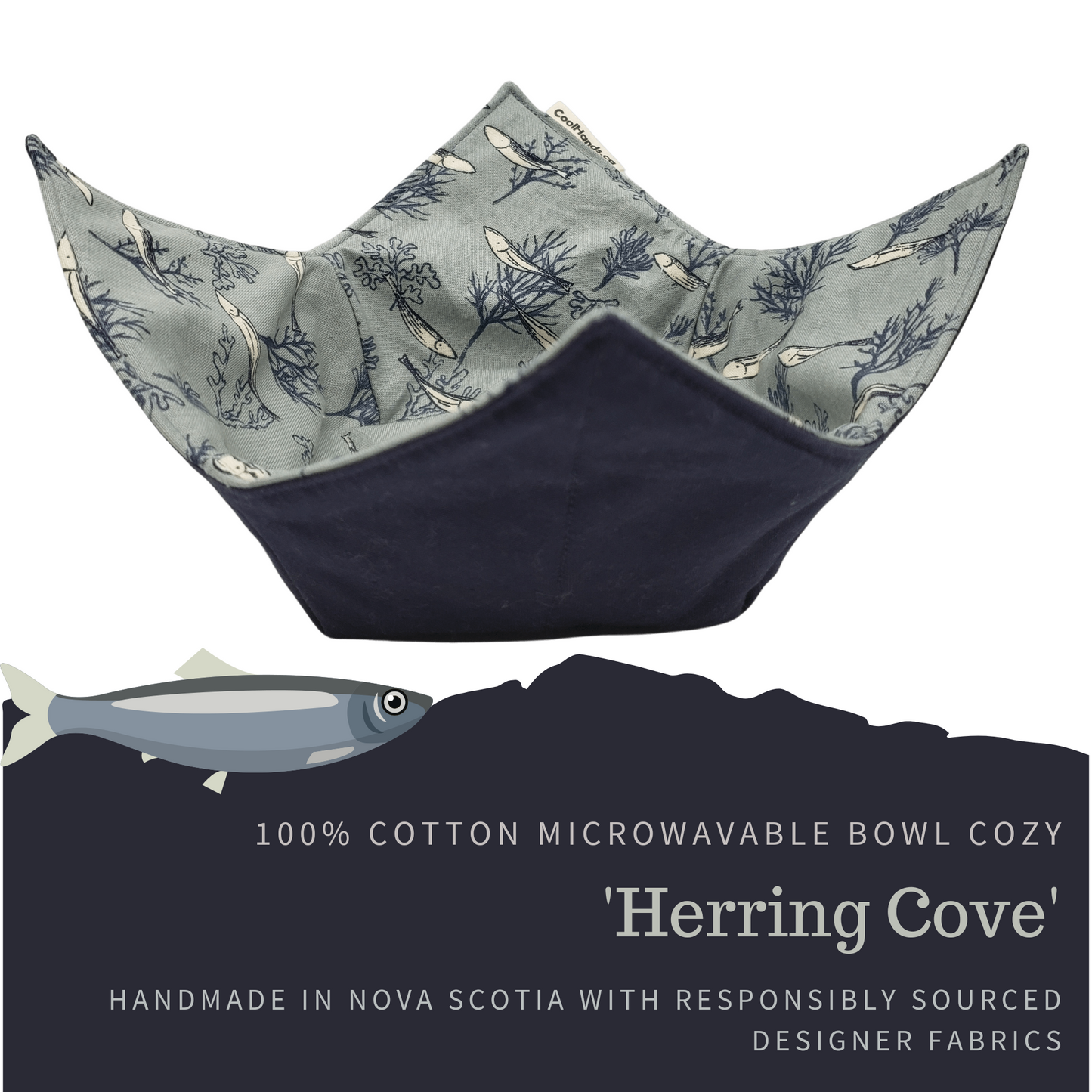 100% Cotton Microwavable Bowl Cozy - Herring Cove-0