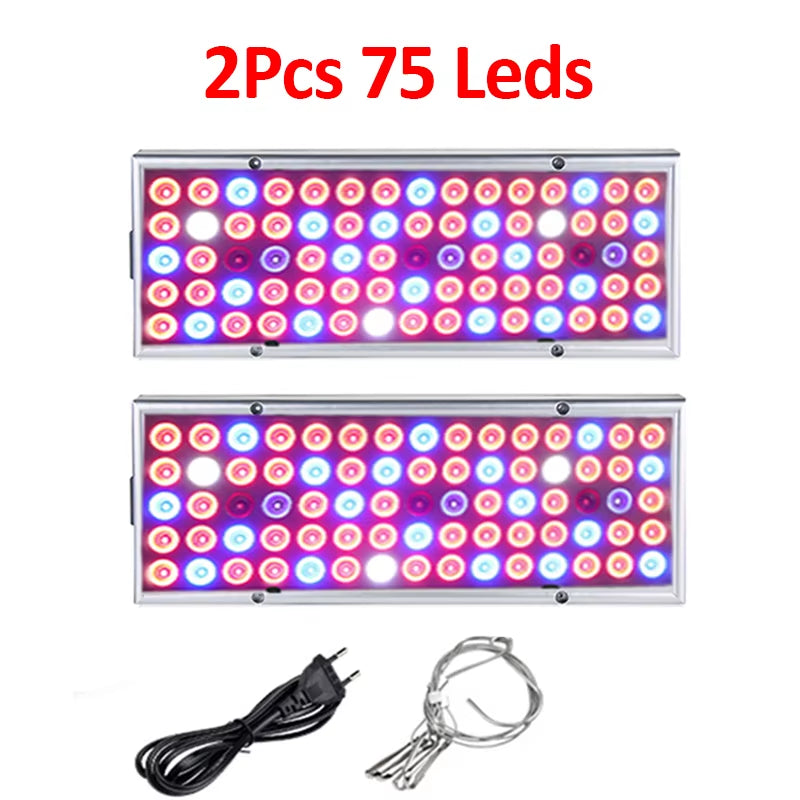 2Pcs Led Grow Lights 500W 100W Full Spectrum Phyto Lamp for Plants Red Blue White IR UV Led for Indoor Plants Flowers Growing