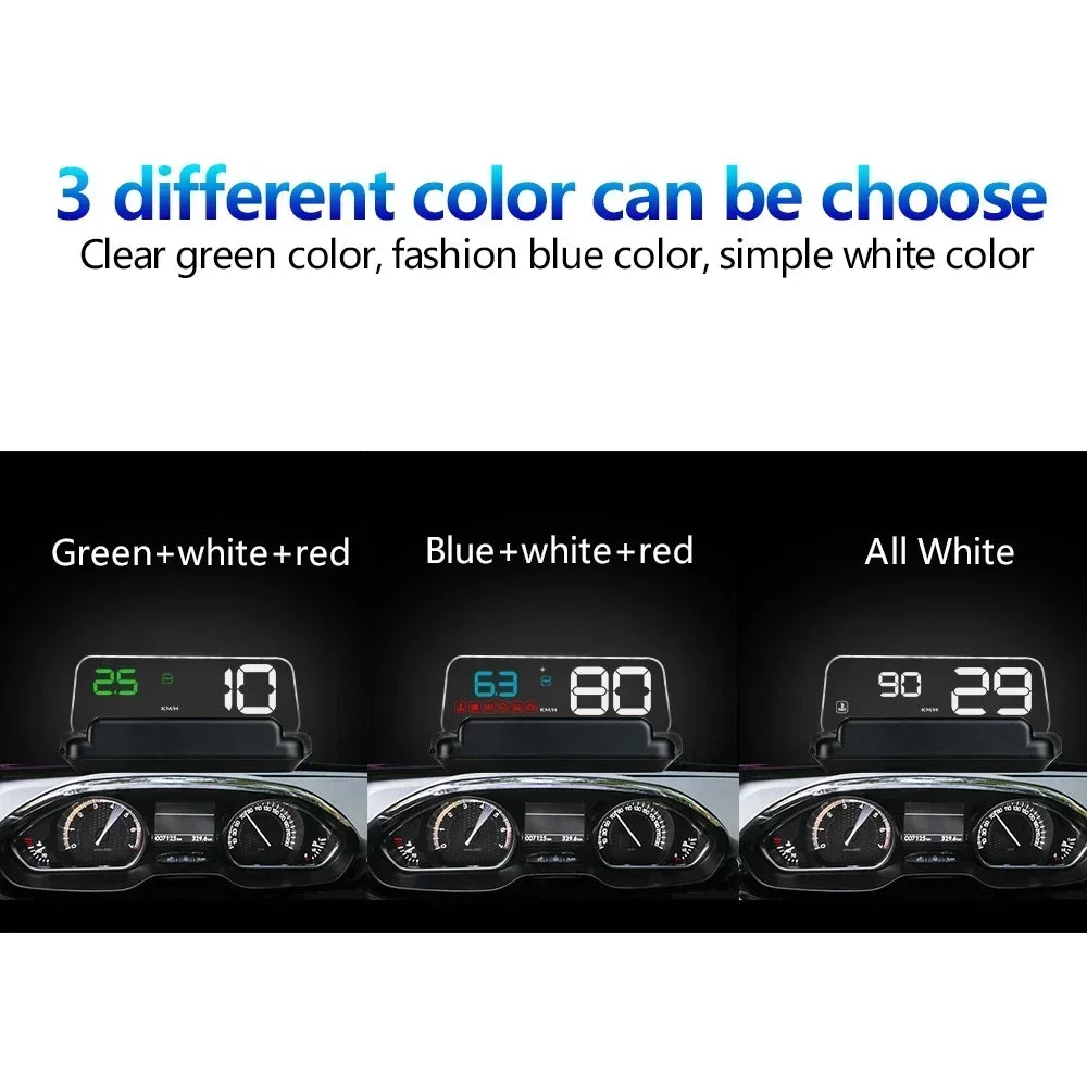 C500 OBD2 Head up Display Windshield Car Speedometer Projector Accessories T900 GPS HUD for All Car Speed KM/H MPH Customized