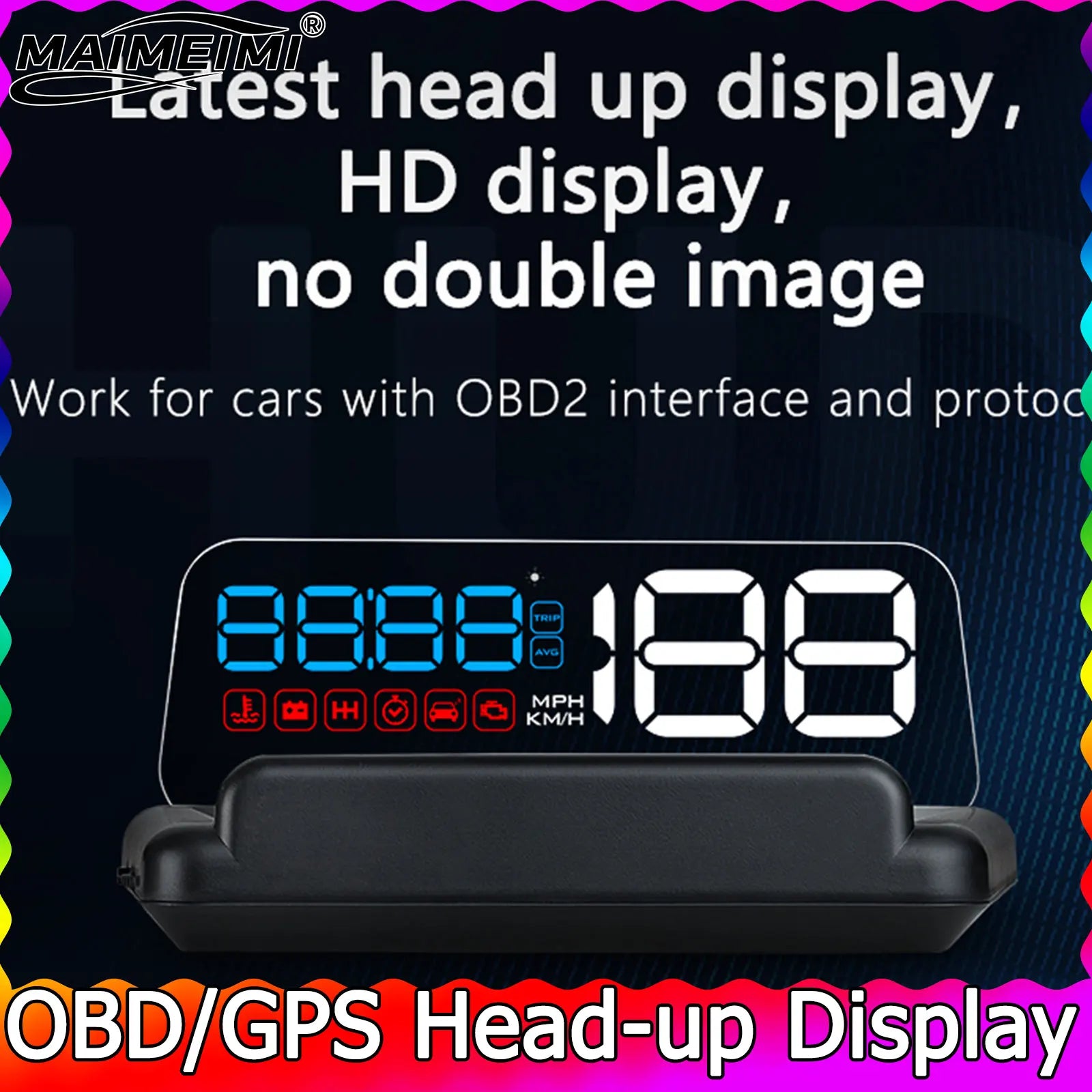 C500 OBD2 Head up Display Windshield Car Speedometer Projector Accessories T900 GPS HUD for All Car Speed KM/H MPH Customized