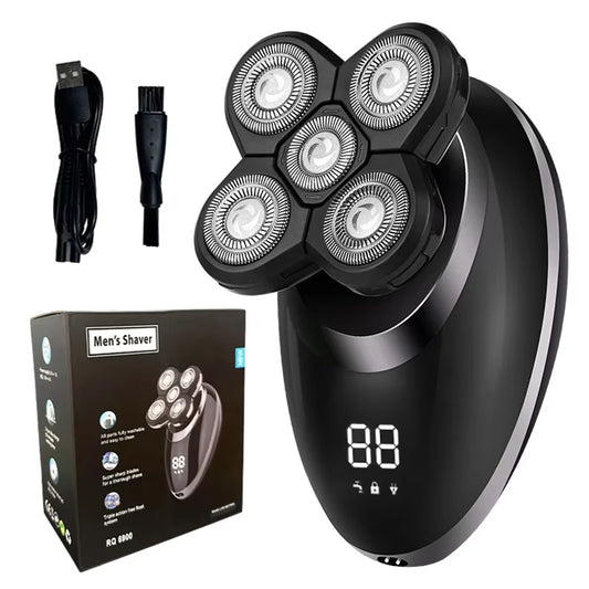5 in 1 Electric Shaver for Men Bald Head Hair Clipper Nose Trimmer Floating 5 Blade Heads Shaving Beard Knife Rechargeable Razor
