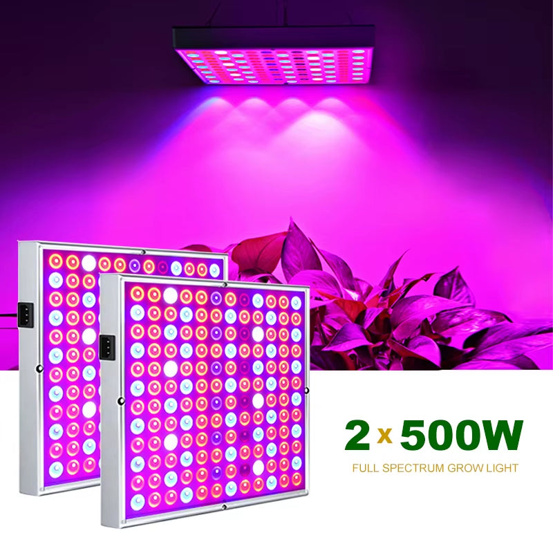 2Pcs Led Grow Lights 500W 100W Full Spectrum Phyto Lamp for Plants Red Blue White IR UV Led for Indoor Plants Flowers Growing