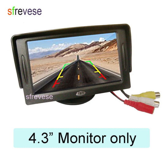 4.3" Car LCD Monitor , Waterproof 18 LED IR Night Vision Reverse Parking Backup Camera Rear View Kit 10M Cable 12V-24V
